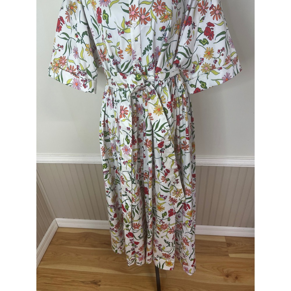 Kate Spade New York Greenhouse Floral Cotton Poplin Midi Shirt Dress Size L NWOT - Picture 12 of 14
